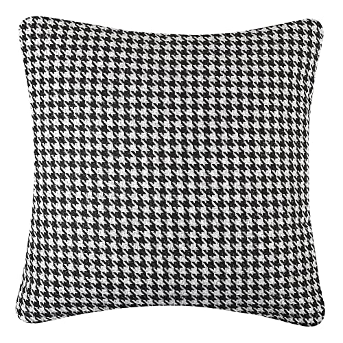 Yeiotsy 2pcs Houndstooth Throw Pillow Covers Geometric Cushion Case for Couch Sofa Bed and Chair Made of Cotton and Linen (18 X 18 Inches, Black) - color: Black