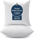 LANE LINEN Throw Pillow Insert - Pack of 2 16x16 Pillow Inserts for Decorative Pillow Covers, Throw Pillows Insert for Couch - White