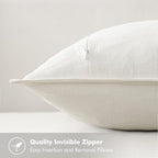 MIULEE Decorative Linen Euro Sham Pillow Covers 24x24 Cream White Boho Farmhouse Neutral Couch Throw Pillows for Bed Pack of 2 Accent Modern Pillowcase Sofa Livingroom Home Decor