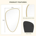 WallBeyond Asymmetrical Mirror, Irregular Wall Mirror, Wall Mirrors Decorative for Bedroom Living Room entryway Hall, Wall Mirror for mid Century Modern Decor 36" H x 23" W, Gold