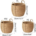 Wicker Planter Basket, Basket Planters for Indoor Plants, Rattan Grass Woven Flower Baskets, Planter Pot for Living Room,Floor Standing Storage,Balcony Garden Decoration (Large)