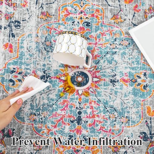 Pauwer Hallway Runner Rug 2'x6' Washable Boho Farmhouse Entryway Kitchen Runner Vintage Non Slip Laundry Room Bathroom Area Rugs Rubber Backed Front Door Foyer Bedroom Floor Mat Carpet Runner, Grey - color: Grey Multi, size: 2' x 6' (Runner)
