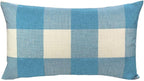 VAKADO 12x20 Inch Buffalo Plaids Decorative Throw Pillow Cases Farmhouse Retro Checkers Lumbar Rectangle Cushion Covers Home Decor for Sofa Couch Set of 2, Sky Blue White