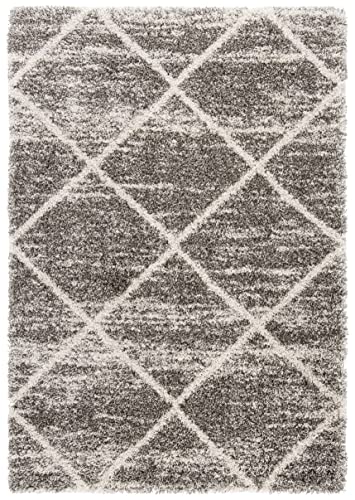 SAFAVIEH Hudson Shag Collection Accent Rug - 2' x 3', Distressed Grey & Ivory, Non-Shedding & Easy Care, 2-inch Thick Ideal for High Traffic Areas in Entryway, Living Room, Bedroom (SGH281K) - color: Distressed Grey/Ivory, size: 2' x 3' (Rectangular)
