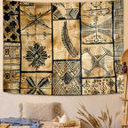 bzwcbei Polynesian Tapestry, Samoan Tapestry Aesthetics Wall Hanging for Bedroom, Tiki Traditional Pacific Island Tapa Tapestries Poster Blanket College Dorm Home Decor 60X40Inches - size: 60"L x 40"W