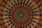 Bless International Handmade Indian hippie Bohemian Psychedelic Peacock Mandala Wall hanging College Dorm Beach Throws Table Cloth Bedding Tapestry (Golden Green, Medium(54x60Inches)(137x152cms)) - color: Golden Green, size: 60"L x 54"W