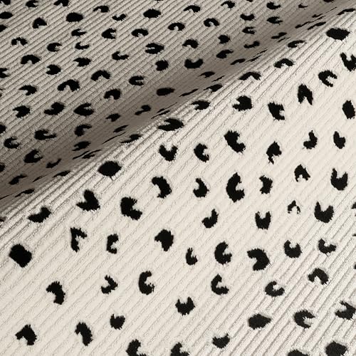 Abani Neutral Collection Cream Area Rug 6' x 9' for Living Room, Bedroom - Modern Design - Durable & Easy to Clean - color: Black, size: 6' x 9' (Rectangular)