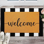 Timgle 4 Pack Hello and Welcome Doormat 30'' x 18'' Black and White Striped Rug 35'' x 24''Front Door Mats for Front Door Farmhouse Outdoor Doormats for Indoor Outside Entryway