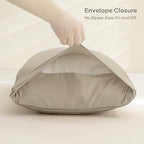 JELLYMONI Pillowcases Standard Size Khaki 2 Pack Boho Striped Bed Pillow Covers 20x26in Polyester Envelope Pillow Shams Tufted Bohemian Textured (Pillows are not Included)