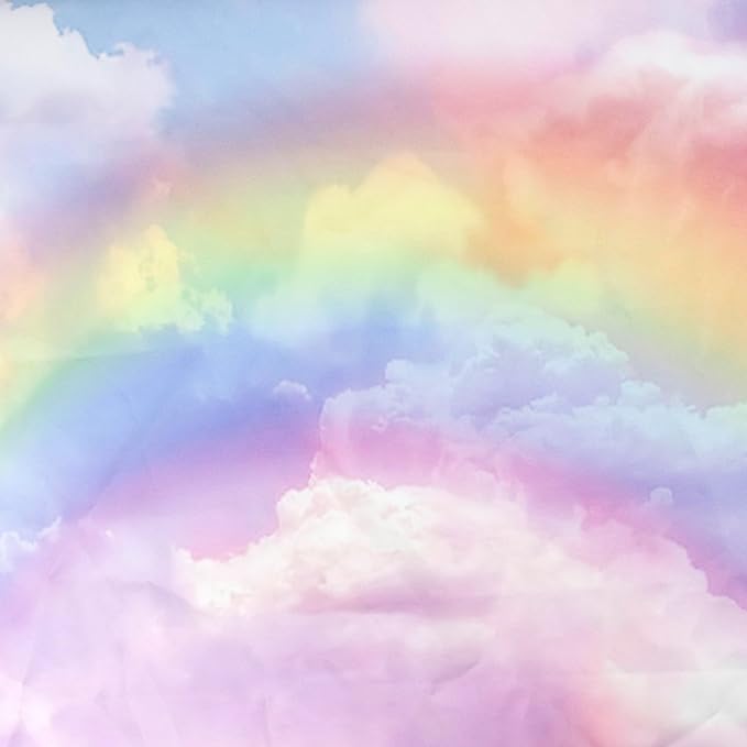 HVEST Rainbow Cloud Tapestry Wall Hanging, Rainbow and Pink Cloud Pastel Wall Decor, Aesthetic Nature Landscape Tapestry for Living Room Bedroom Aesthetic Decor, 59x51 Inches