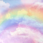 HVEST Pink Cloud Tapestry for Bedroom Rainbow Pastel Blue Sky Ceiling Tapestries Aesthetic Nature Landscape Tapestry for Living Room Girls Room Dorm, 60L x 80W Inches