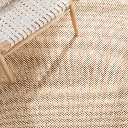 SAFAVIEH Area Rug 2x3 - Natural Fiber Collection - Maize & Burgundy, Sisal, Woven Design with Border (NF141D) - color: Maize/Burgundy, size: 2' x 3' (Rectangular)
