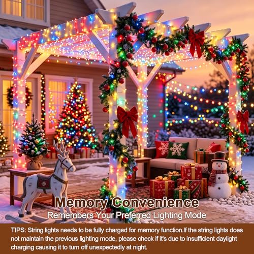Solar String Lights 2 Pack Total 66FT 200LED Solar Fairy Lights Outdoor Waterproof 8 Lighting Modes Twinkle Lights for Patio, Garden Yard Party Wedding Tree Christmas Halloween Decoration, Multicolor - color: Multicolor