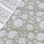Levtex Home Adare Sage Quilted Throw - (50x60in.) - Floral - Sage White - Reversible - Cotton - color: Sage