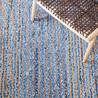 SAFAVIEH Cape Cod Collection Runner Rug - 2'3" x 9', Blue & Natural Brown, Handmade Jute & Cotton, Woven Braided Design (CAP202M) - color: Blue/Natural, size: 2'3" x 9' (Runner)