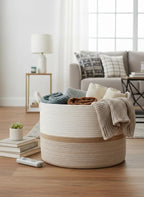 Bellar XXX Large Rope Basket,Shelf Storage Baskets for Organizing,Round Decorative Box for Kids,Woven Rope Storage Snack Storage Area Decorative Boxes Aesthetic -21.7’’*21.7’’*13.8''
