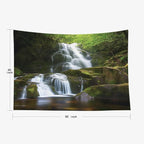 EMMTEEY Landscape Tapestry Large Wall Art 80X60 Inch-Waterfall Mountain Scenery Durable Aesthetic Tapestry for Living Room