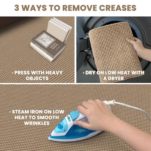EARTHALL Woven Runner Rug 2x4 Ft Washable Runners for Hallways Cotton Non Slip Eentryway Runner Braided Indoor Floor Carpet for Kitchen, Hallway, Kitchen, Doormat, Orange/Tan/Brown - color: Orange/Tan/Brown, size: 2' x 4' (Runner)