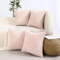 VAKADO 12x20 Set of 4 Lumbar Light Pink Decorative Throw Pillow Covers Couch Corduroy Christmas Home Living Room Farmhouse Rustic Cushion Case Decor Neutral Boho Square for Bed Sofa