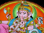 Ganesha/Ganpati religious Cotton Wall Hanging Painting : Size 43"x30" Inches - color: Ganesha