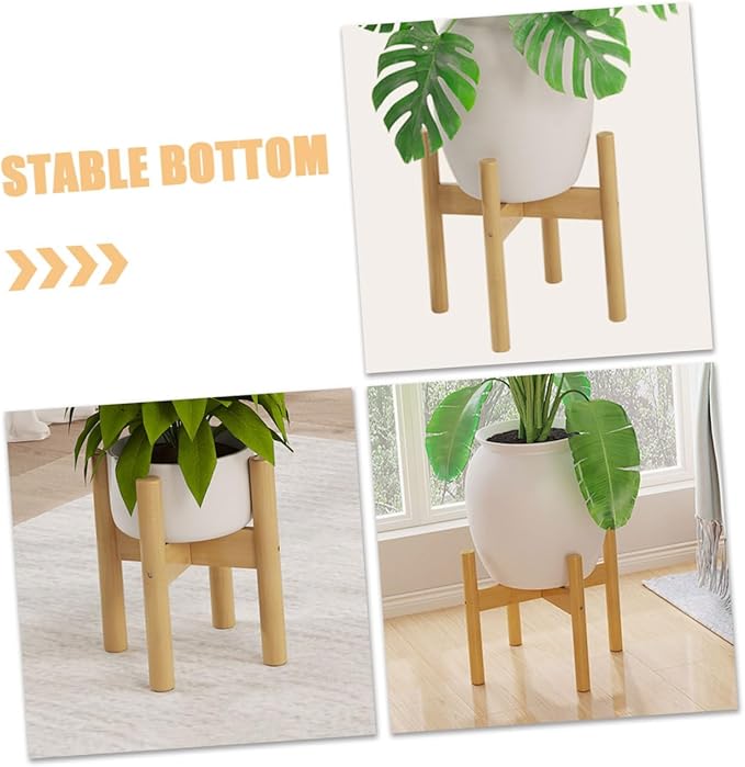 Bamboo Plant Pot Stand Indoor Plant Display Rack Boho Style Flower Pedestal