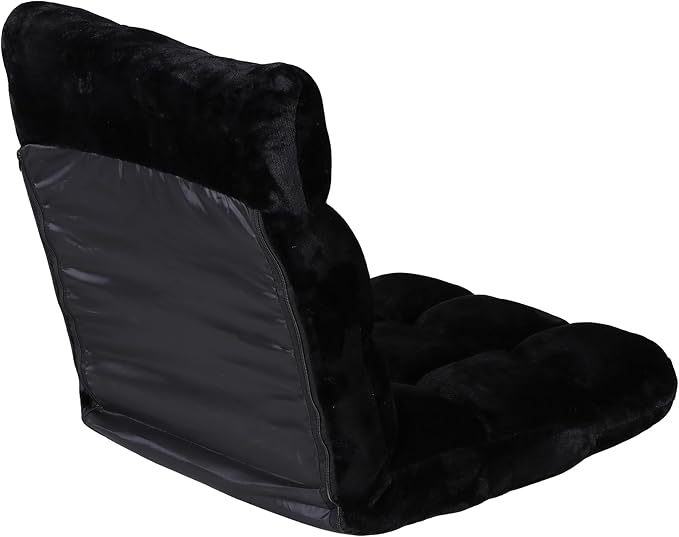 SUPER DEAL 14-Position Folding Floor Chair Gaming Sofa Cushioned Padded Reclining Bed Lounge Couch Seating for Comfy Reading, Reading, Gaming, Relaxing, Watching TV, Black