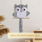ACEDSGN Macrame Owl Wall Hanging Boho Hippy Decor, Handmade Tapestry Fiber Art Wall Decor for Nursery Bedroom Living Room, Sustainable Gift for Owl Lovers & Nature Fans
