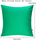 4-Pack 100% Cotton Comfortable Solid Decorative Throw Pillow Case,Thmyo Square Cushion Cover Pillowcase Sublimation Blank Pillow Covers DIY Throw Pillowcase for Sofa(20x20 inch/ 50x50cm,Bright Green)