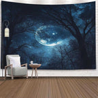 EMMTEEY Forest Tapestry Starry Sky Night Forest 80X60 Inch Large Tapestry Wall Art Hanging Tapetries for Bedroom Living Room Dorm Décor