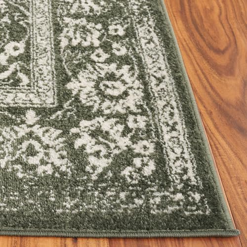 SAFAVIEH Adirondack Collection Area Rug - 2'6" x 4', Dark Green & Ivory, Distressed Vintage Floral Design, Non-Shedding & Easy to Clean, Ideal for Hallway, Foyer, Entryway, Accent Space (ADR109Y) - color: Dark Green/Ivory, size: 2'6" x 4' (Rectangular)