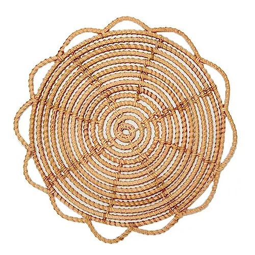 Ochine Woven Wicker Rattan Wall Basket, Farmhouse Boho Wall Decor, Round Boho Wall Basket for Living Room, Bedroom - color: B