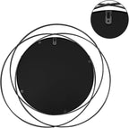 3 Set 9.5 Inch Black Circle Mirrors Wall Decor Iron Frame Wire Mirror Metal Circular Mirror Home Decor Hanging Mirrors for Room/Bedroom/Bathroom/Entryway