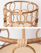 Plant Stand Hollow Stool - 31x26x25cm, Wood ABS Material, Rustic Brown, Pot Holder Shelf, Boho Display Rack | Creative Handwoven Rattan Style for Balcony Patio Living Room Indoor Garden Decor