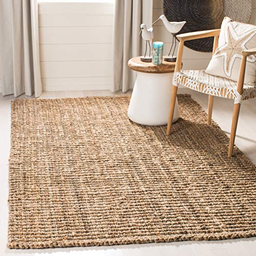 SAFAVIEH Area Rug 2x3 - Natural Fiber Collection - Natural Brown, Handmade Jute, Farmhouse Style, Chunky Textured Thick Pile (NF447A) - color: Natural, size: 2' x 3' (Rectangular)