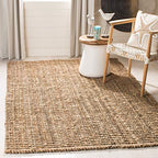 SAFAVIEH Area Rug 2x3 - Natural Fiber Collection - Natural Brown, Handmade Jute, Farmhouse Style, Chunky Textured Thick Pile (NF447A) - color: Natural, size: 2' x 3' (Rectangular)