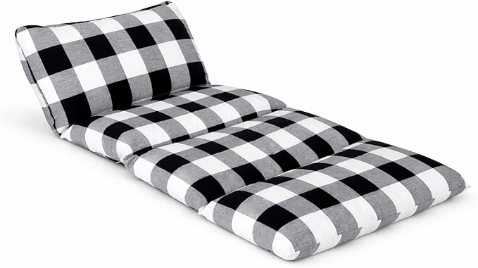 Butterfly Craze Floor Pillow Case - Transforms into Floor Bed & Sleep Mat - Ground Seating & Studio Apartment Essentials - Portable Guest Bed & Folding Mattress Alternative - King, Black/White