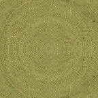 SAFAVIEH Area Rug 3' Round - Natural Fiber Collection - Green & Natural Brown, Handmade Jute, Braided Border Design (NF801G) - color: Green/Natural, size: 3' (Round)
