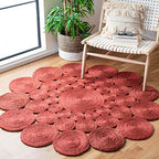 SAFAVIEH Natural Fiber Collection Area Rug - 3' Round, Rust, Handmade Boho Charm Farmhouse Jute, Ideal for High Traffic Areas in Living Room, Bedroom (NF363P) - color: Rust, size: 3' (Round)