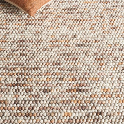SAFAVIEH Natura Collection Runner Rug - 2'3" x 8', Dark Brown & Beige, Handmade Wool Blend, Textured Design, Ideal for Hallway, Bedroom, Foyer (NAT620E) - color: Dark Brown/Beige, size: 2'3" x 8' (Runner)