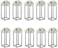 Black Plant Stand Pedestal Stand - 10 Pcs Metal Plant Stand, 23.6in Tall Flower Stand Vase Flower Holder, Wedding Centerpieces for Tables, Corner Planter Pot Rack for Living Rooms, Home, Patio Decor
