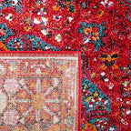 SAFAVIEH Vintage Hamadan Collection Area Rug - 5'3" Square, Red & Multi, Oriental Traditional Persian Design, Non-Shedding & Easy Care, Ideal for High Traffic Areas in Living Room, Bedroom (VTH222A)