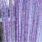 1x2M Door String Curtain Rare Flat Silver Ribbon Thread Fringe Window Panel Room Divider Cute Strip Tassel for Wedding Coffee House Restaurant Parts, Purple - color: Purple