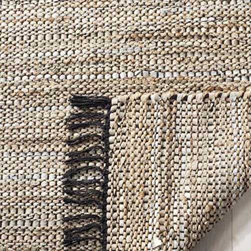 Safavieh Vintage Leather Collection Accent Rug - 2' x 3', Beige, Handmade Boho Fringe Leather & Jute, Ideal for High Traffic Areas in Entryway, Living Room, Bedroom (VTL203B) (Pack of 2) - color: Beige, size: 2' x 3' (Rectangular) (Pack of 2)