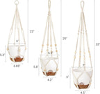 Mkono 3 Pack Hanging Planters for Indoor Plants with Self Watering, Outdoor Hanging Plant Pots with 35"/29"/23" Macrame Plant Hangers, 2 Types of Hanging Baskets for Garden Home Decor