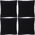 4 Pack 20x20 Pillow Cover Velvet Pillow Covers, Faux Fur Square Throw Pillow Covers for Living Room Decorations Throw Pillow Case, Throw Pillow Cover Cushion Cover for Home Sofa Bedroom Car, Black