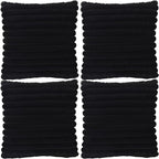4 Pack 20x20 Pillow Cover Velvet Pillow Covers, Faux Fur Square Throw Pillow Covers for Living Room Decorations Throw Pillow Case, Throw Pillow Cover Cushion Cover for Home Sofa Bedroom Car, Black