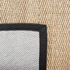 SAFAVIEH Area Rug 2x3 - Natural Fiber Collection - Natural & Black, Seagrass, Herringbone Pattern with Border (NF115C) - color: Natural/Black, size: 2' x 3' (Rectangular)