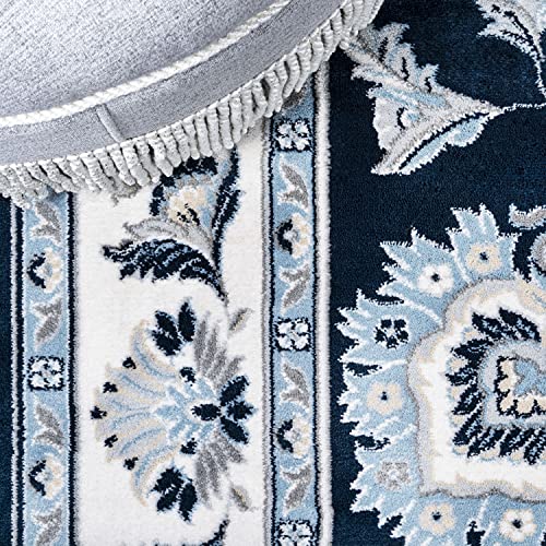 JONATHAN Y Cherie French Cottage Navy/Ivory Runner Rug, 2x10, Vintage, Bohemian, Easy-Cleaning for Living Room, Bedroom, Kitchen, Pet Friendly, Non-Shedding (MDP505E-210) - color: Navy/Ivory, size: 2' x 10' (Runner)