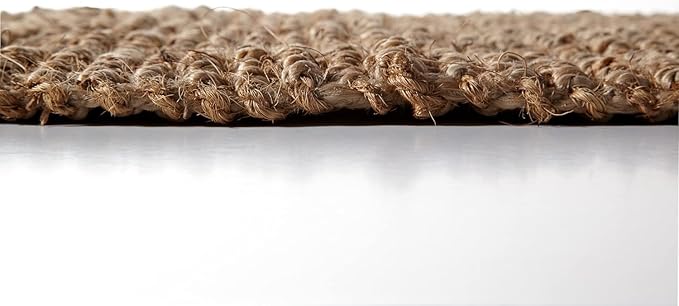 IRONGATE Jute Handspun Area Rug - Premium Jute Handwoven Reversible Chunky Textured Tan Beige Neutral Throw Accent Rug Carpet - Rustic Farmhouse Living Room Bedroom Den Study Décor - 5' x 8' Natural