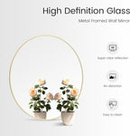 WallBeyond 28 inch Round Mirror Gold Large Circle Wall Mirror for Bathroom with Metal Framed, Round Wall Mirror for Wall Decor, Vanity, Entryway Living Room